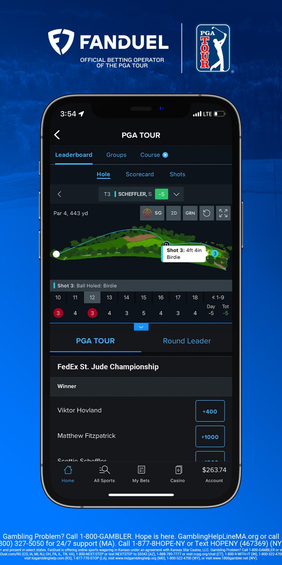 Photo: fanduel golf match betting