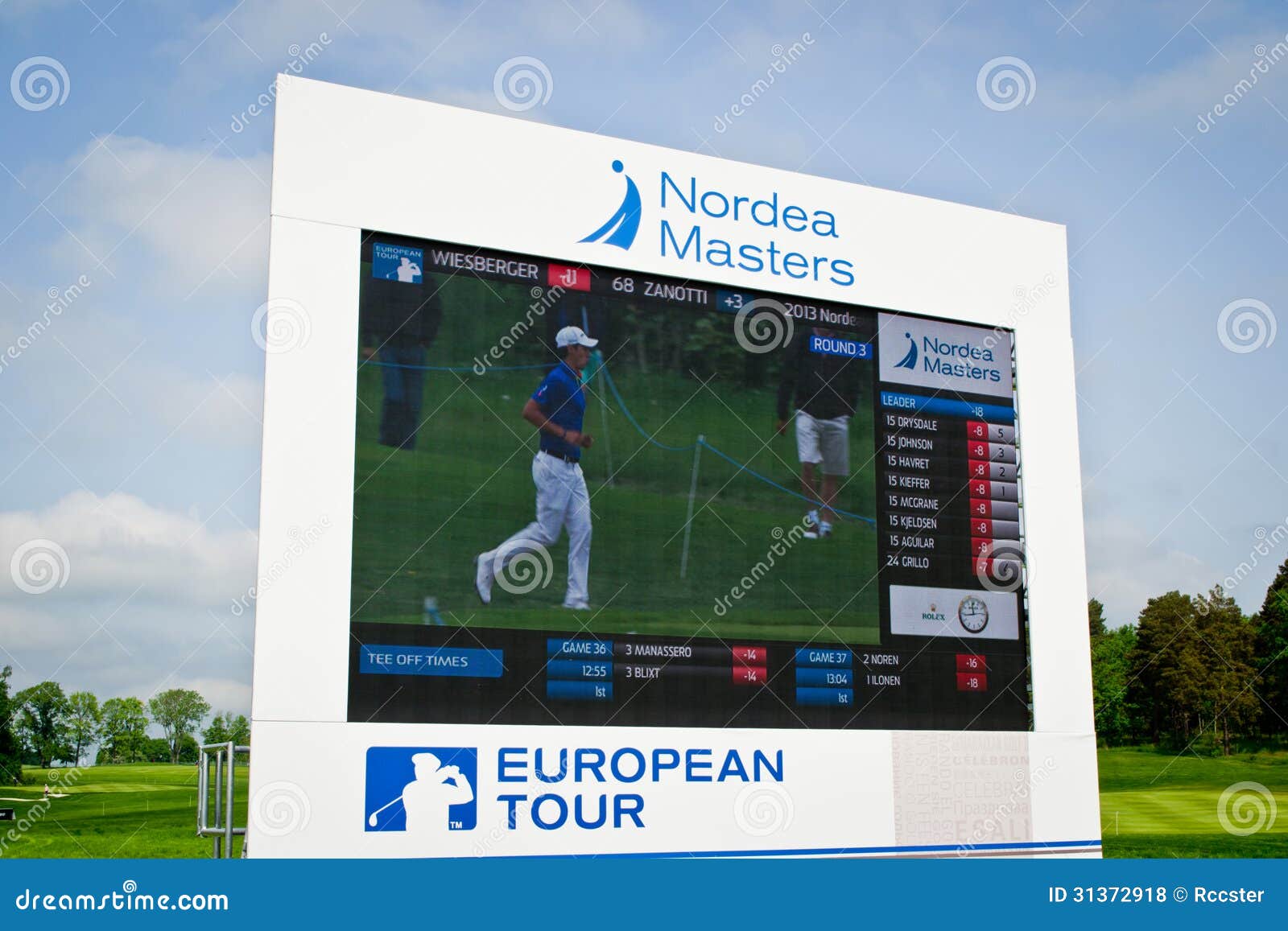 Photo: european golf scoreboard