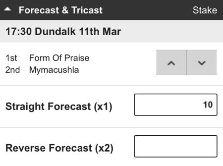 Photo: golf straight forecast bet