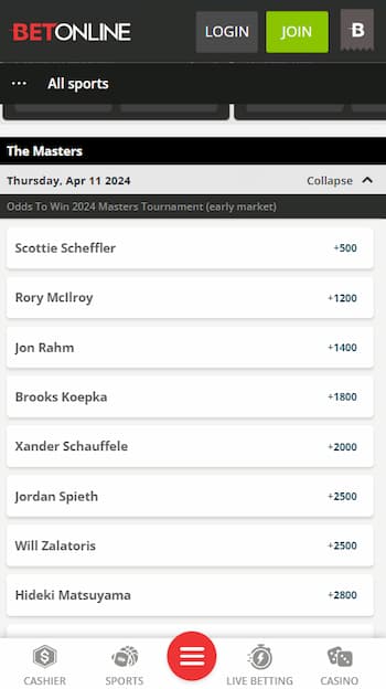 Photo: how to bet on the masters golf tournament