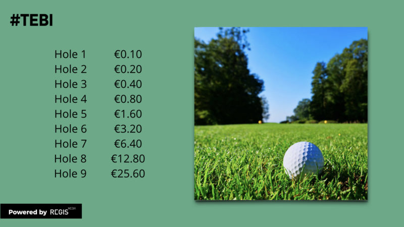 Photo: golf betting by double the money every hole
