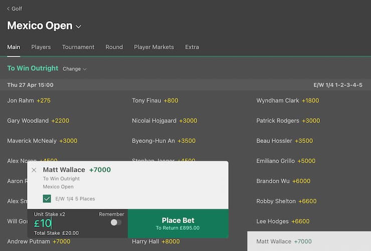 Photo: golf each way betting rules bet365