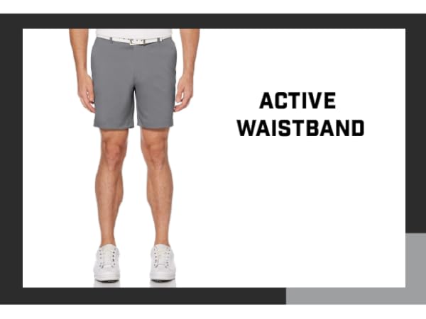 Photo: difference bet mens golf core short and tech flat short