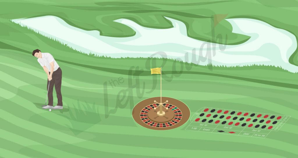 Photo: golf betting game where fairway is split