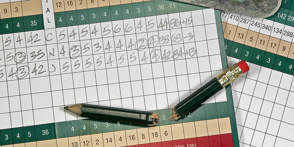 Photo: scoring golf for betting points for par birdie bogey