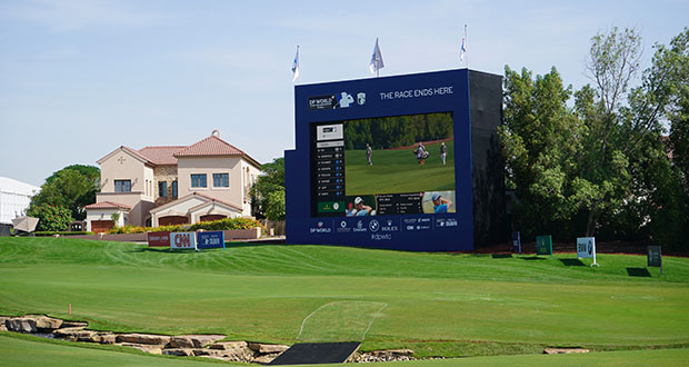 Photo: dubai golf scoreboard