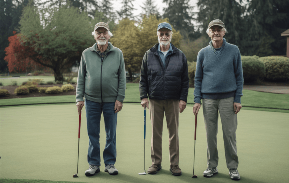 Photo: golfing with three people betting